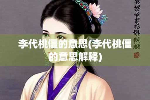 李代桃僵的意思(李代桃僵的意思解释) 李代桃僵的意思(李代桃僵的意思解释)