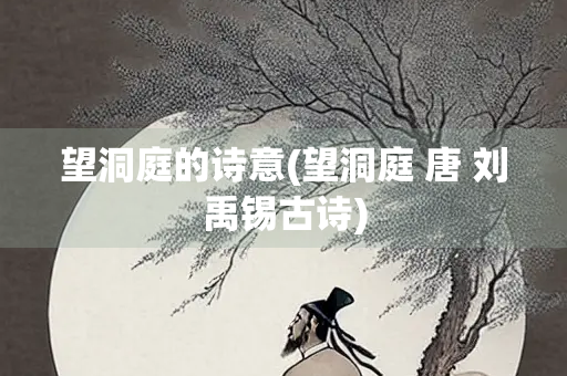 望洞庭的诗意(望洞庭 唐 刘禹锡古诗) 望洞庭的诗意(望洞庭 唐 刘禹锡古诗)