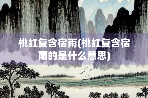 桃红复含宿雨(桃红复含宿雨的是什么意思)