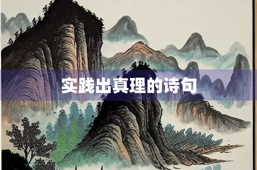 实践出真理的诗句