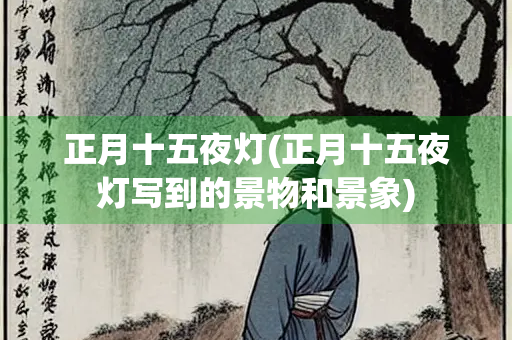 正月十五夜灯(正月十五夜灯写到的景物和景象) 正月十五夜灯(正月十五夜灯写到的景物和景象)