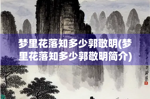 梦里花落知多少郭敬明(梦里花落知多少郭敬明简介)