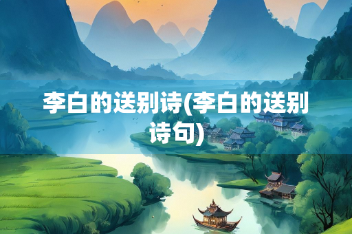 李白的送别诗(李白的送别诗句)