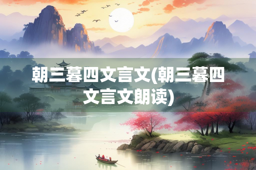 朝三暮四文言文(朝三暮四文言文朗读)