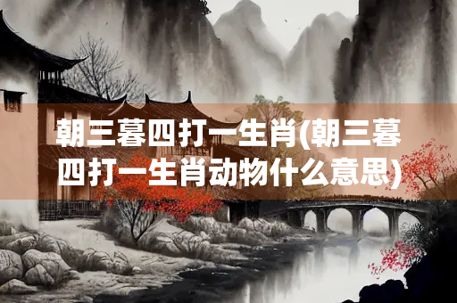 朝三暮四打一生肖(朝三暮四打一生肖动物什么意思) 朝三暮四打一生肖(朝三暮四打一生肖动物什么意思)