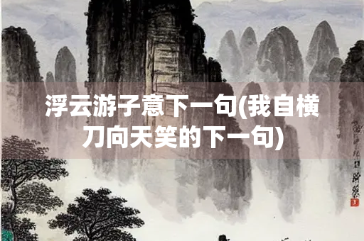 浮云游子意下一句(我自横刀向天笑的下一句)