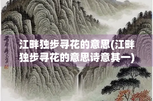 江畔独步寻花的意思(江畔独步寻花的意思诗意其一)