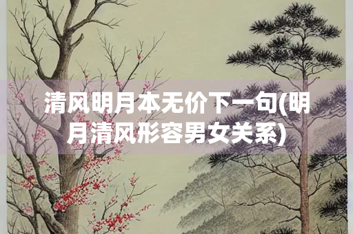 清风明月本无价下一句(明月清风形容男女关系)