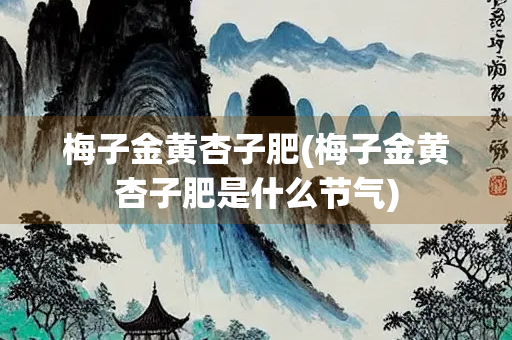 梅子金黄杏子肥(梅子金黄杏子肥是什么节气)