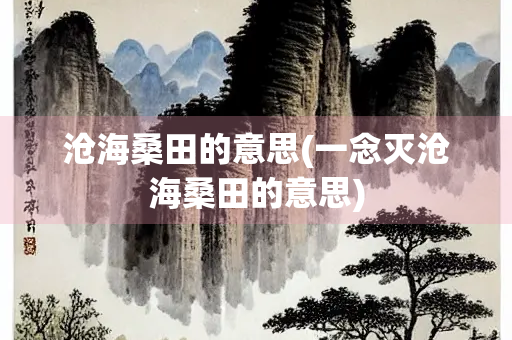 沧海桑田的意思(一念灭沧海桑田的意思)