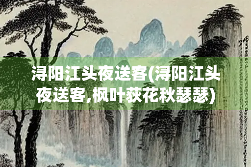 浔阳江头夜送客(浔阳江头夜送客,枫叶荻花秋瑟瑟)