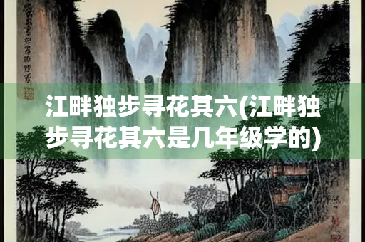 江畔独步寻花其六(江畔独步寻花其六是几年级学的)