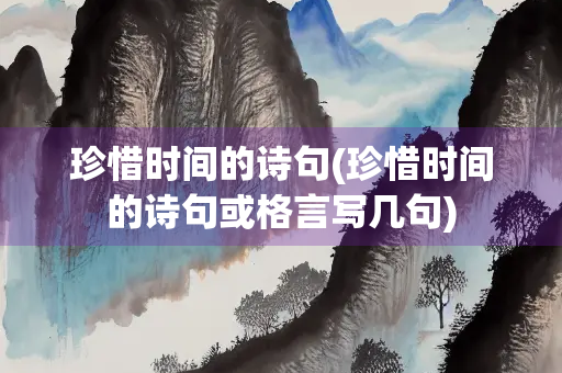 珍惜时间的诗句(珍惜时间的诗句或格言写几句)