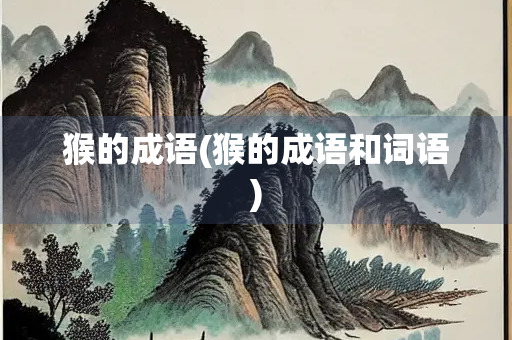 猴的成语(猴的成语和词语)