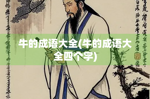 牛的成语大全(牛的成语大全四个字)