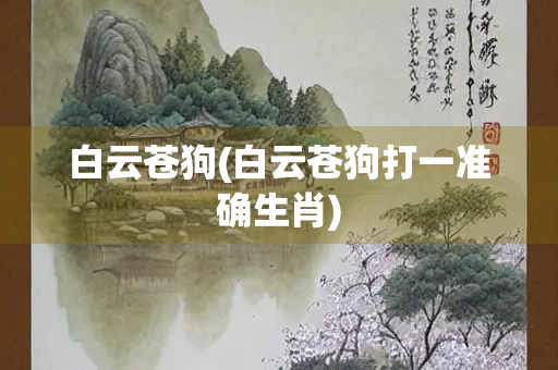 白云苍狗(白云苍狗打一准确生肖)