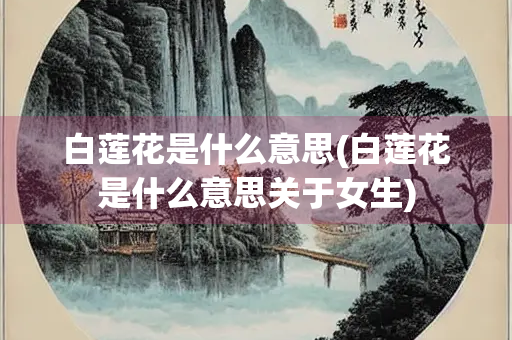 白莲花是什么意思(白莲花是什么意思关于女生)