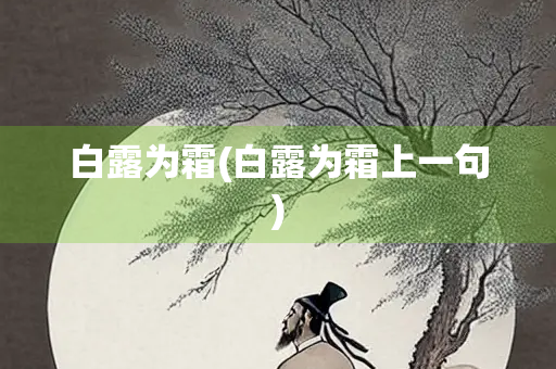 白露为霜(白露为霜上一句)