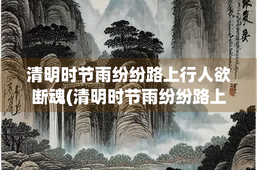 清明时节雨纷纷路上行人欲断魂(清明时节雨纷纷路上行人欲断魂描写的是什么天气)