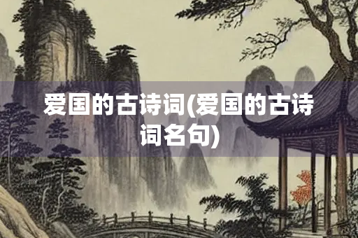 爱国的古诗词(爱国的古诗词名句)
