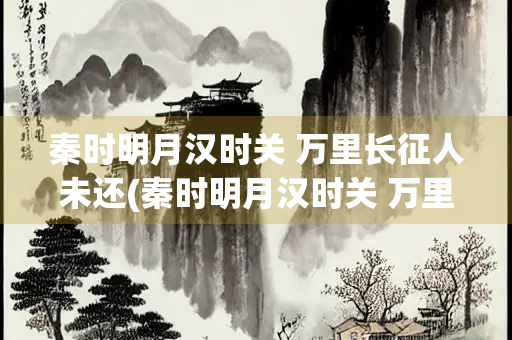秦时明月汉时关 万里长征人未还(秦时明月汉时关 万里长征人未还展示了一幅什么画面)