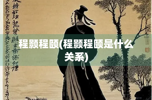 程颢程颐(程颢程颐是什么关系)