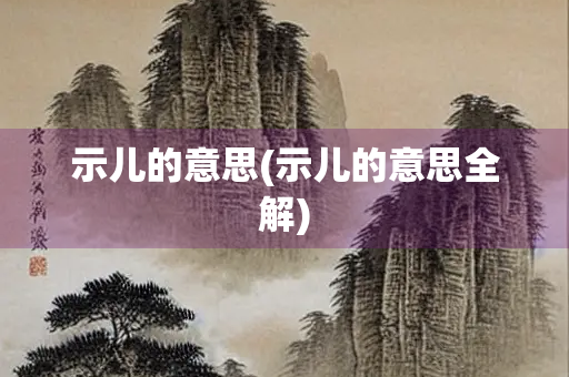 示儿的意思(示儿的意思全解)
