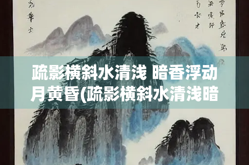 疏影横斜水清浅 暗香浮动月黄昏(疏影横斜水清浅暗香浮动月黄昏描写的是)