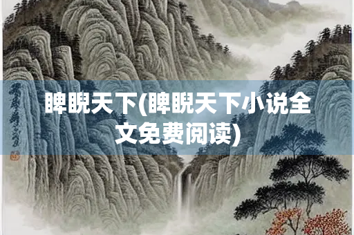睥睨天下(睥睨天下小说全文免费阅读)