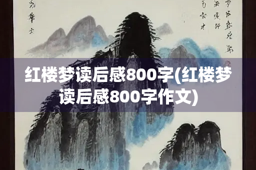 红楼梦读后感800字(红楼梦读后感800字作文)