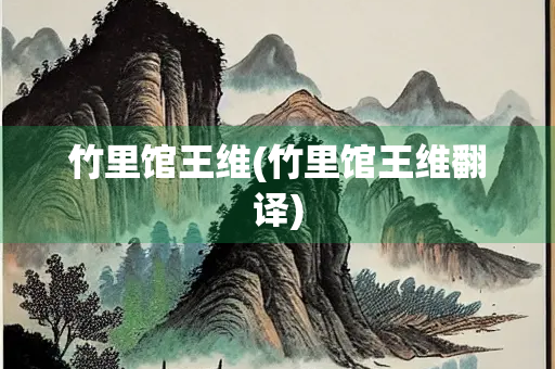 竹里馆王维(竹里馆王维翻译)