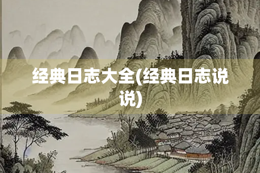 经典日志大全(经典日志说说)