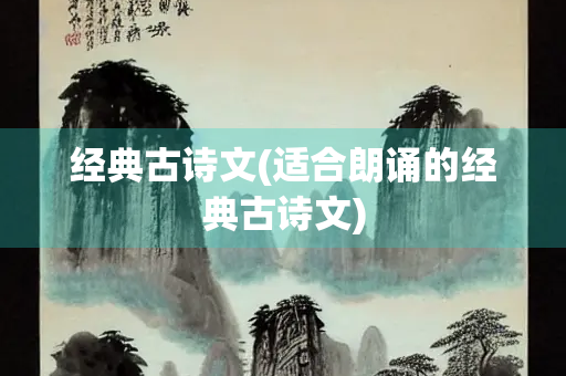 经典古诗文(适合朗诵的经典古诗文)