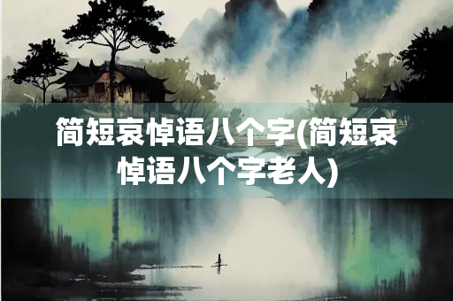 简短哀悼语八个字(简短哀悼语八个字老人)