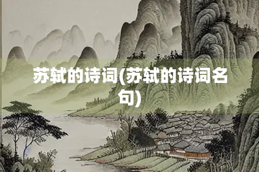 苏轼的诗词(苏轼的诗词名句)