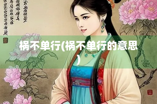 祸不单行(祸不单行的意思)
