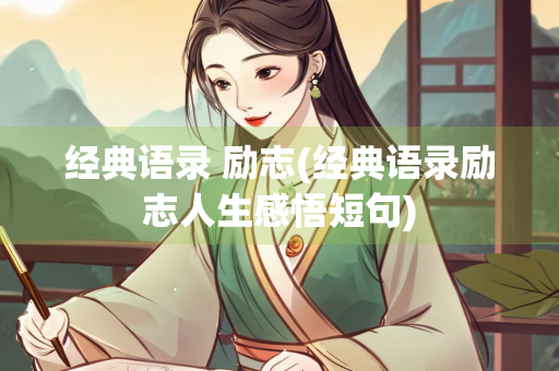 经典语录 励志(经典语录励志人生感悟短句)