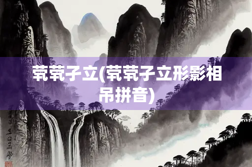 茕茕孑立(茕茕孑立形影相吊拼音)