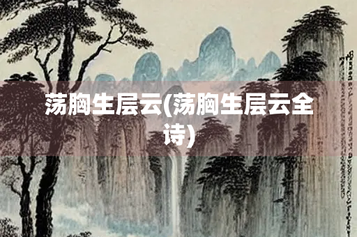 荡胸生层云(荡胸生层云全诗)