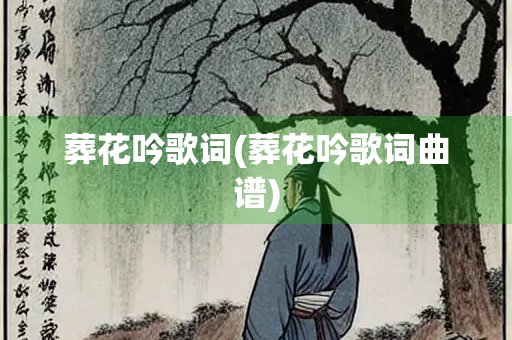 葬花吟歌词(葬花吟歌词曲谱)