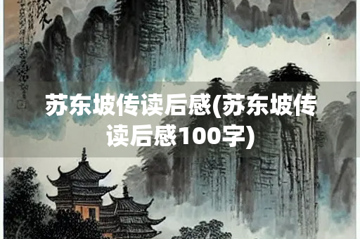 苏东坡传读后感(苏东坡传读后感100字)