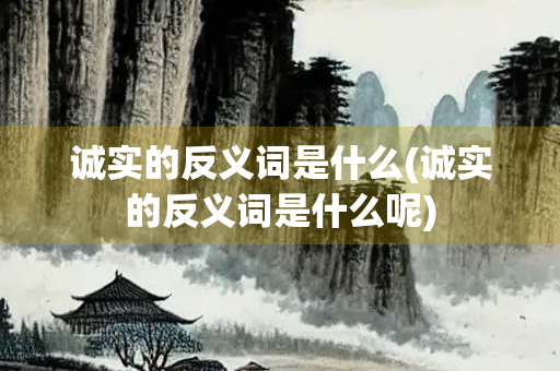 诚实的反义词是什么(诚实的反义词是什么呢)