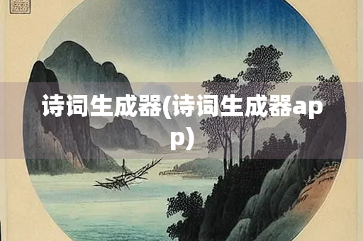 诗词生成器(诗词生成器app)