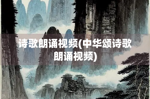 诗歌朗诵视频(中华颂诗歌朗诵视频)