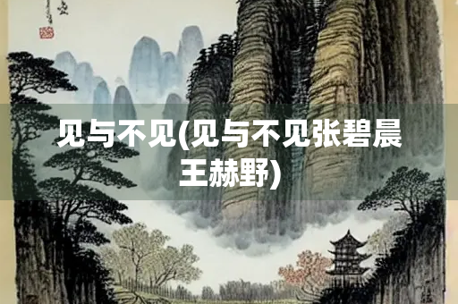见与不见(见与不见张碧晨王赫野)