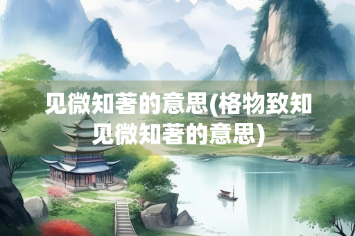 见微知著的意思(格物致知见微知著的意思)