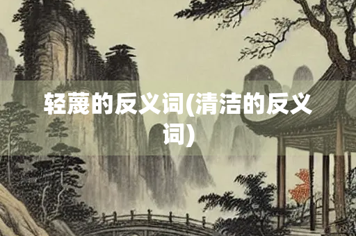 轻蔑的反义词(清洁的反义词)