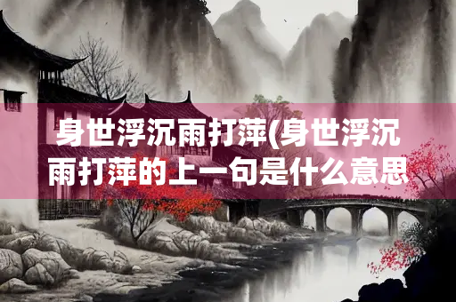 身世浮沉雨打萍(身世浮沉雨打萍的上一句是什么意思)