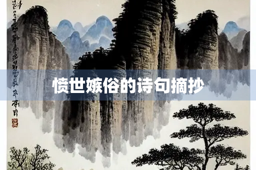 愤世嫉俗的诗句摘抄