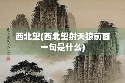 西北望(西北望射天狼前面一句是什么) 西北望(西北望射天狼前面一句是什么)